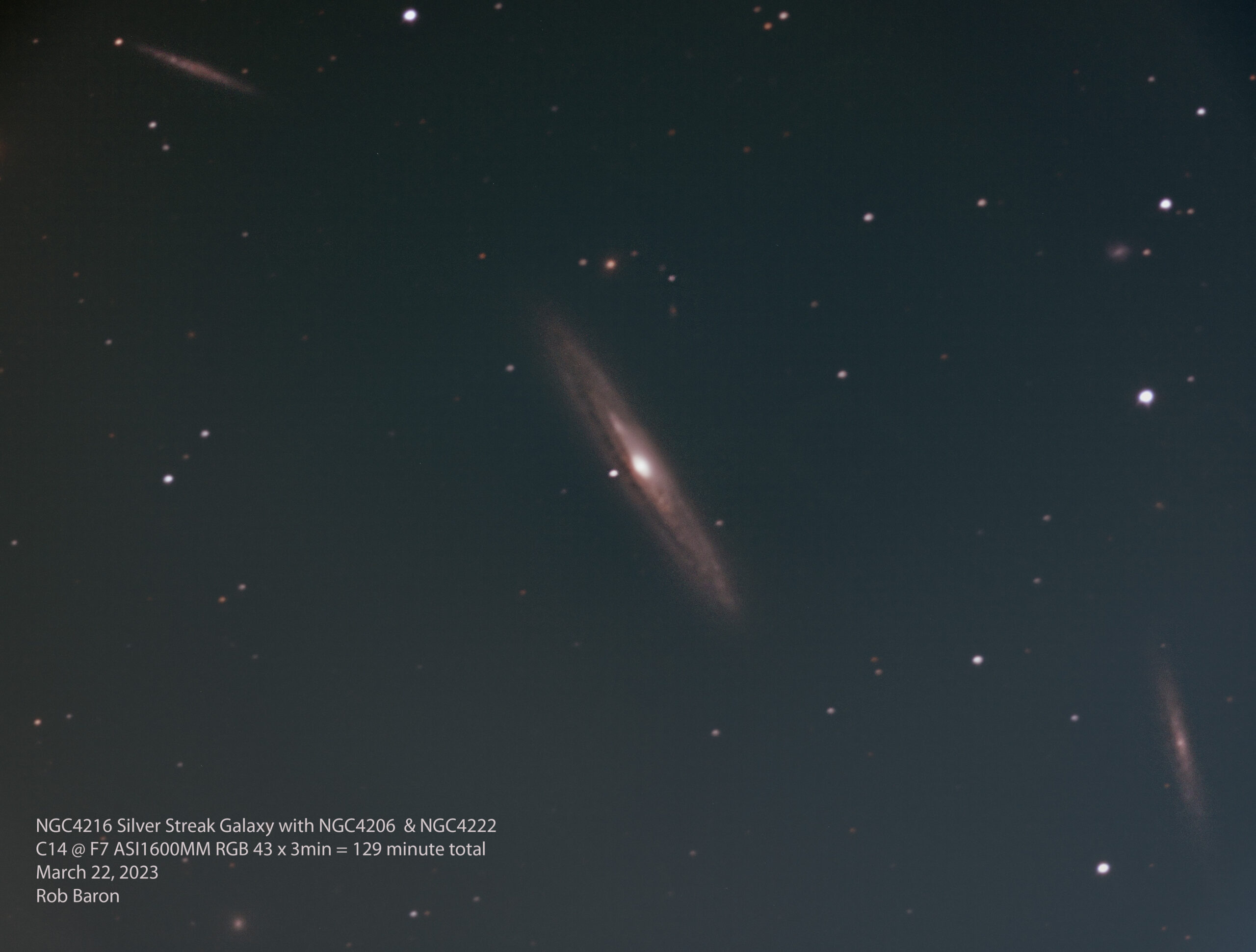 NGC 4216 Silver Streak Galaxy - March 2023